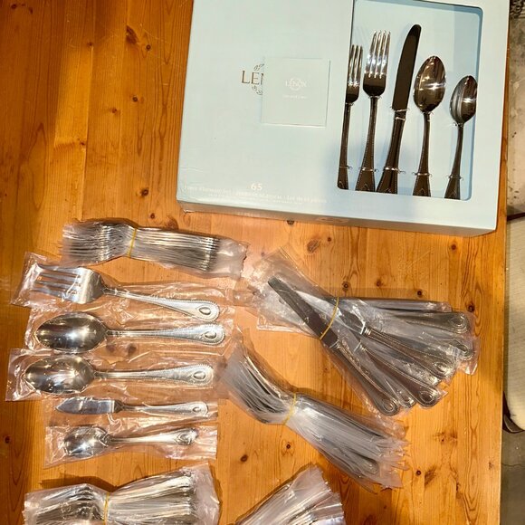 NEW - Lenox French Perle 65-Piece Flatware Set 18/10 Stainless Steel - Picture 5 of 6